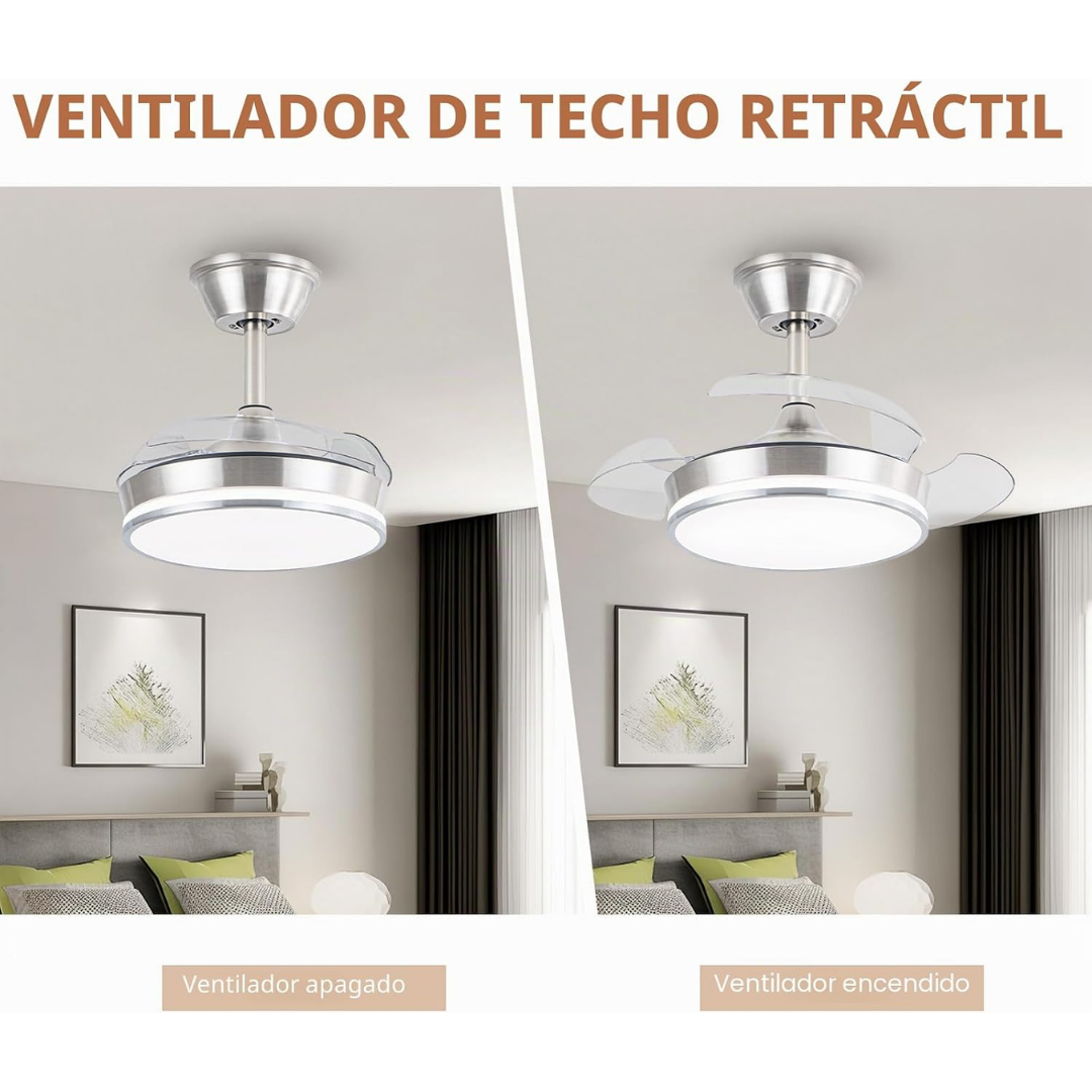 Lámpara de Techo con Ventilador Retráctil Aerodynamic Lux (3 Colores)
