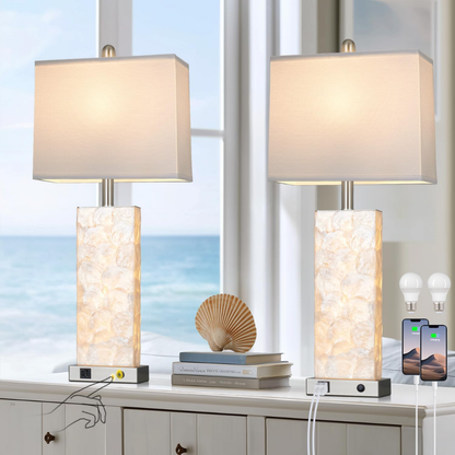 Set x 2 Lámparas de Mesa Nacré Coastal