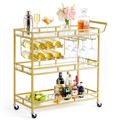 Carrito Auxiliar Bar Aureum 3 Niveles