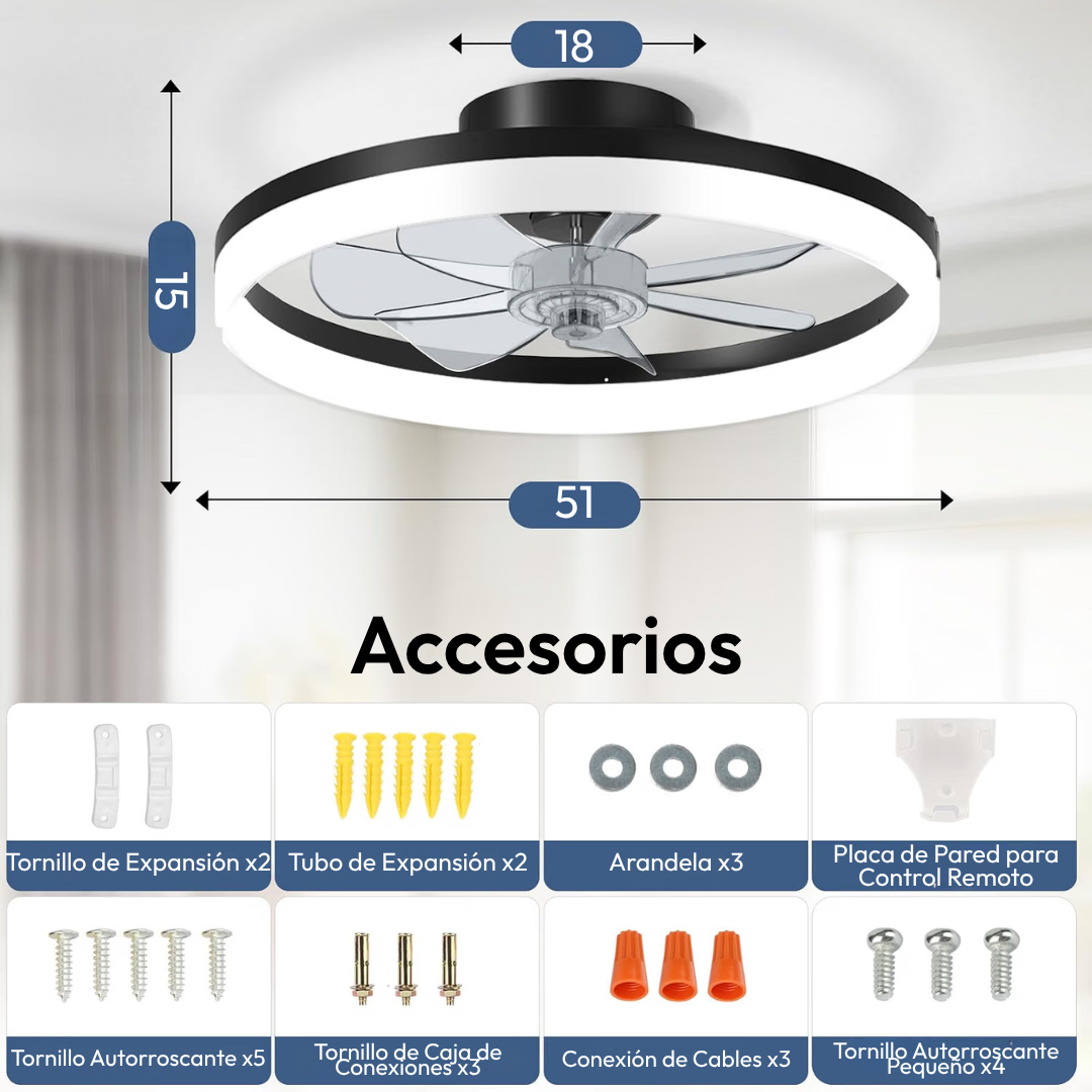 Lámpara de Techo con Ventilador eclipse Minimalist