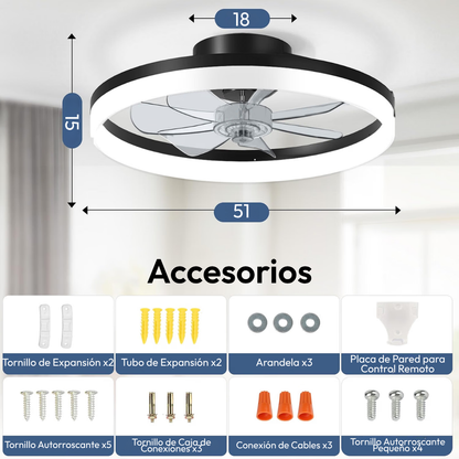 Lámpara de Techo con Ventilador eclipse Minimalist
