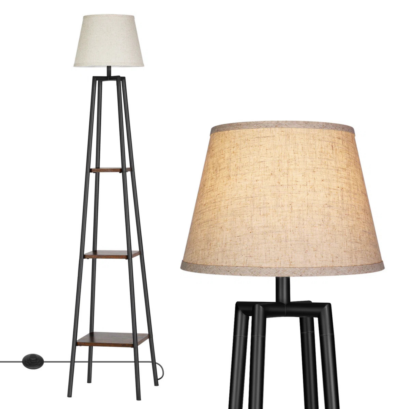 Lámpara de Suelo con Repisas Nordic Loft