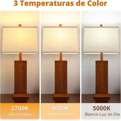 Juego x 2 Lámparas de Mesa Noyer Fluted Wood