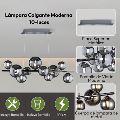 Lámpara Colgante Órbita de Cristal Ahumado