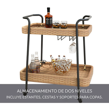 Carrito Auxiliar Bar Riviera de Ratán