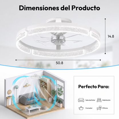 Lámpara de Techo con Ventilador Astra Ring Modern