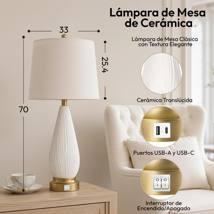 Lámparas de Mesa Opale Lumina Ceramic x 2 Unidades