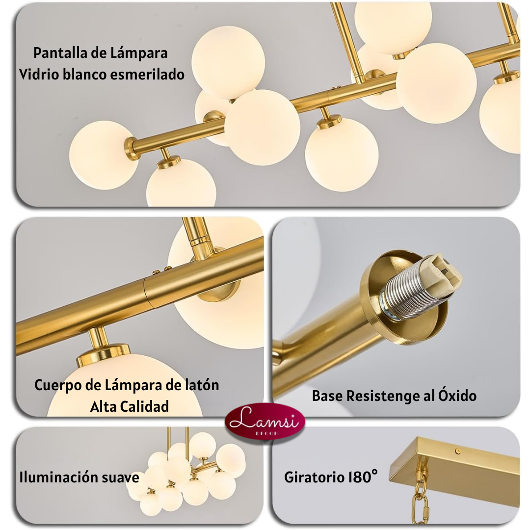 Lámpara Colgante Lineal Aurelia de 16 Luces
