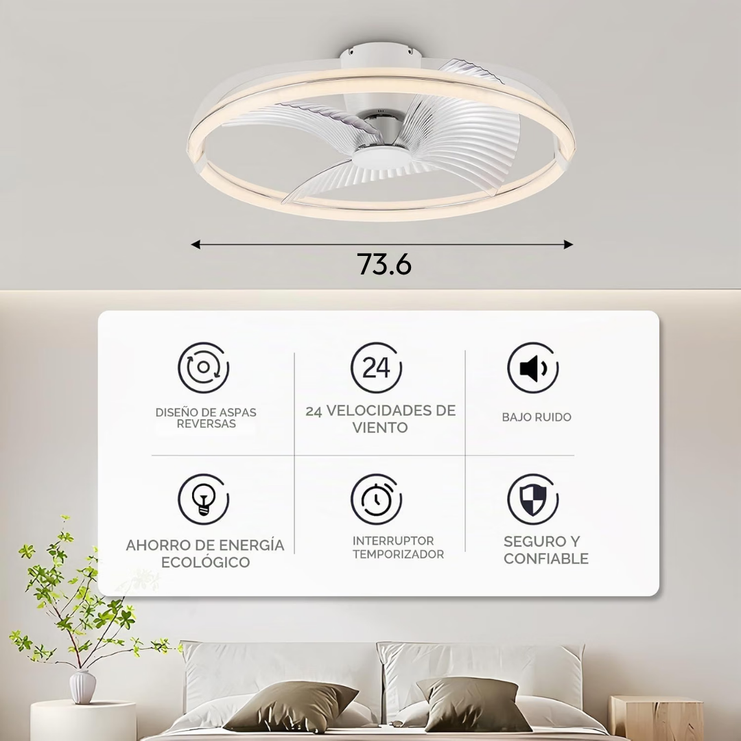 Lámpara de Techo con Ventilador Aurelia Ring