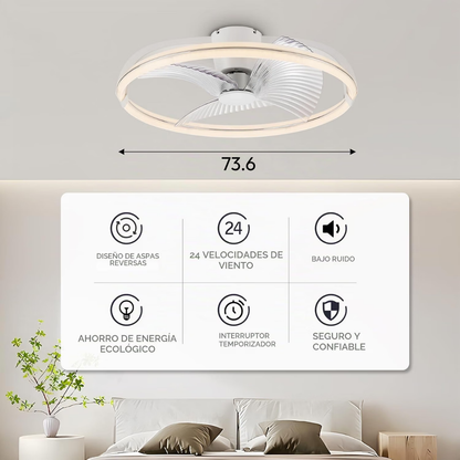 Lámpara de Techo con Ventilador Aurelia Ring