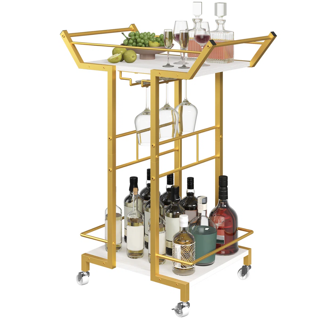 Carrito Auxiliar Bar Alabastro Gold