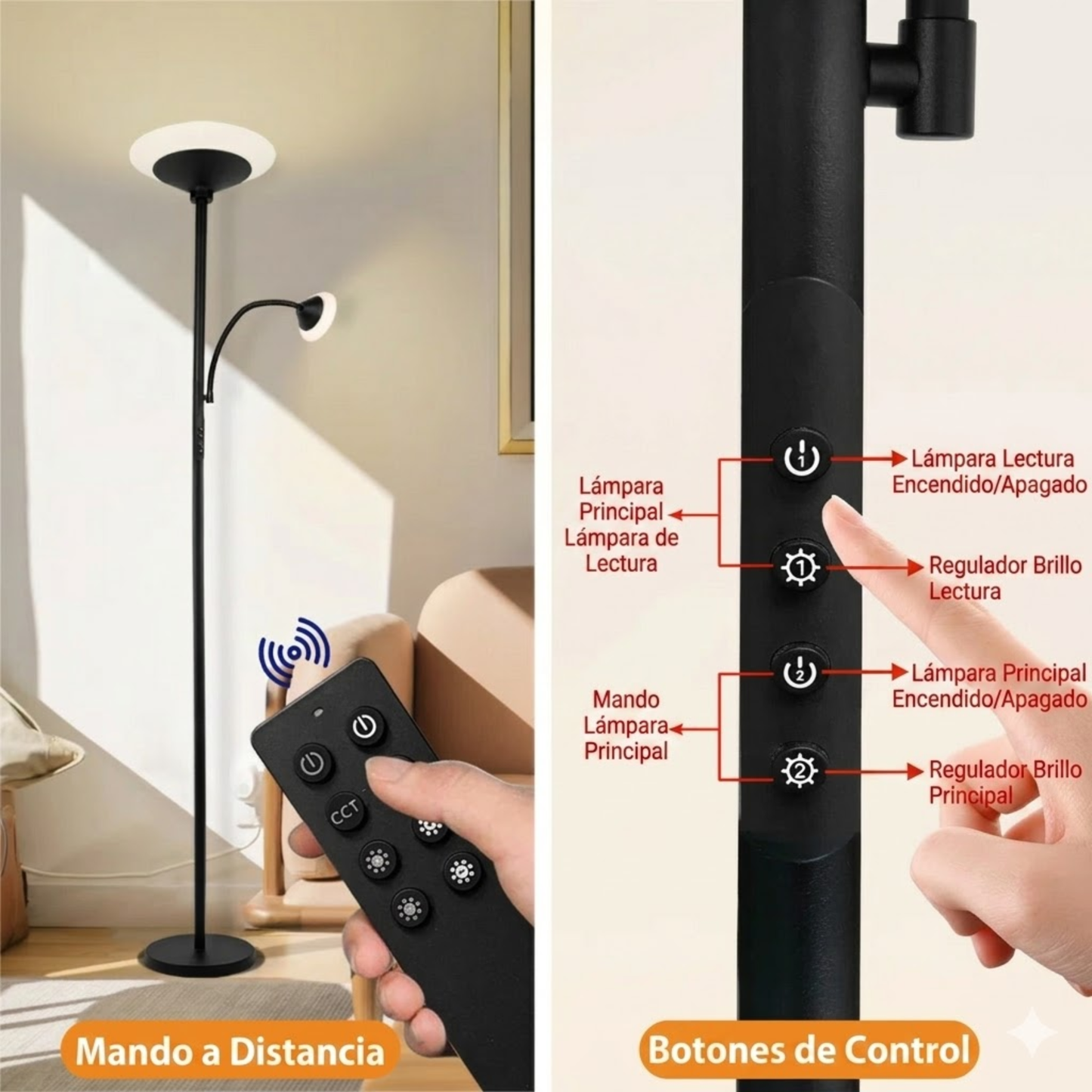 Lámpara de Piso Dual Versalles