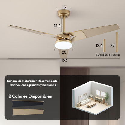 Lámpara de Techo con Ventilador Vanguard Modern