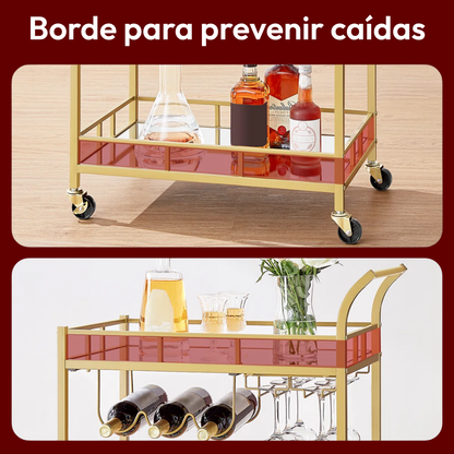 Carrito Auxiliar Bar Espejo Bellagio
