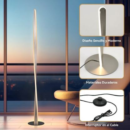 Lámpara de Piso Escultórica Helice LED