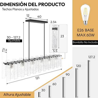 Lámpara Colgante Escalonada Brisa de Cristal
