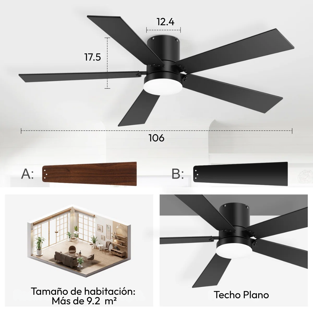 Set x 2 Ventiladores de Techo Empotrados Noir Dual