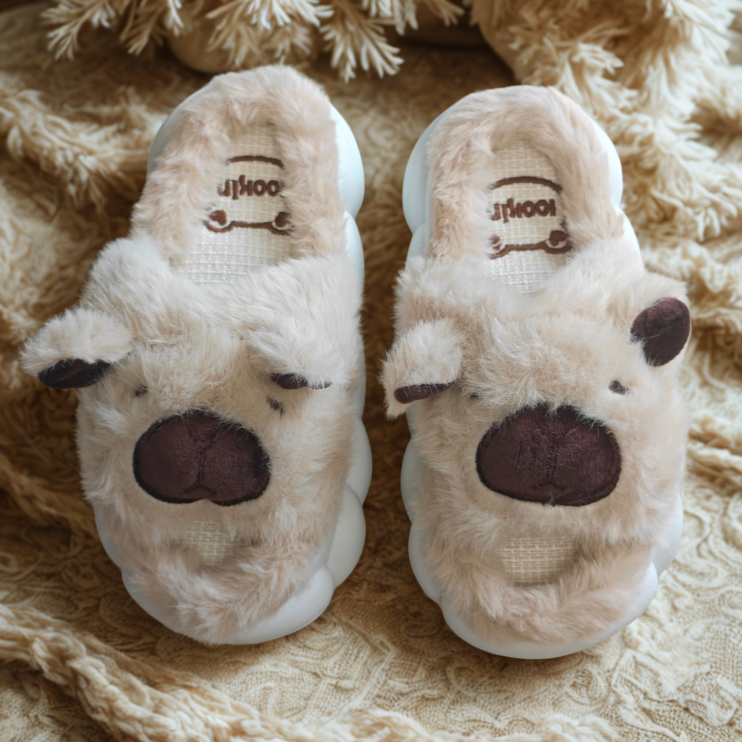 Pantuflas de Capibara Abiertas color Beige (Niño / Niña)