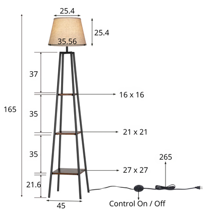 Lámpara de Suelo con Repisas Nordic Loft
