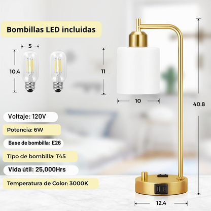 Set de Lámparas de Mesa Versa con Cúpula en Ópalo