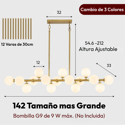 Lámpara Colgante Lineal Aurelia de 16 Luces