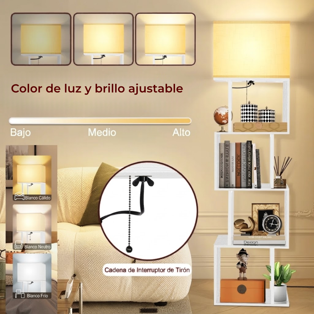 Librero de Columna con Iluminación Atmosférica Aura