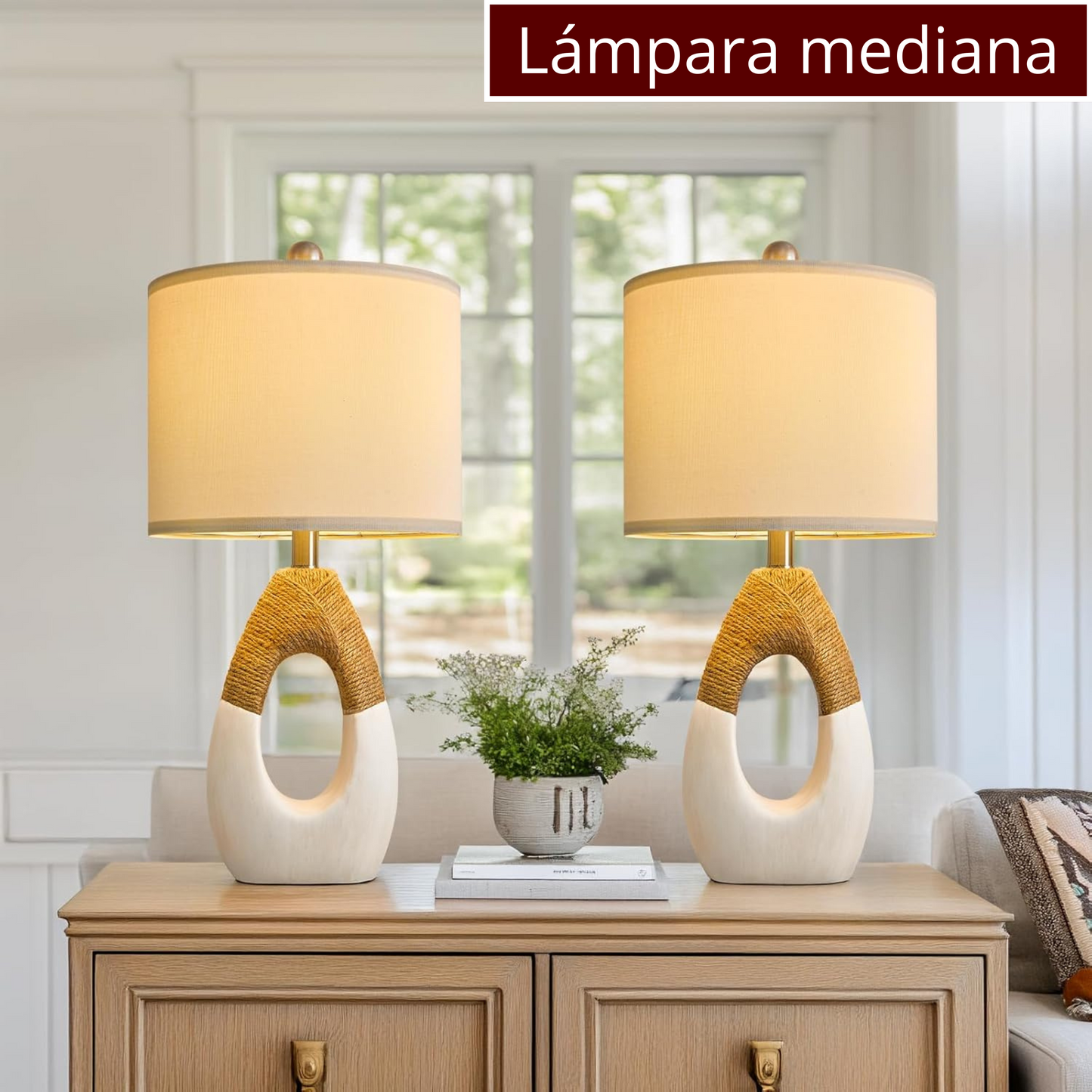 Juego de 2 Lámparas de Mesa Boho