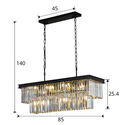 Lámpara Colgante Ópera de Cristal Negro