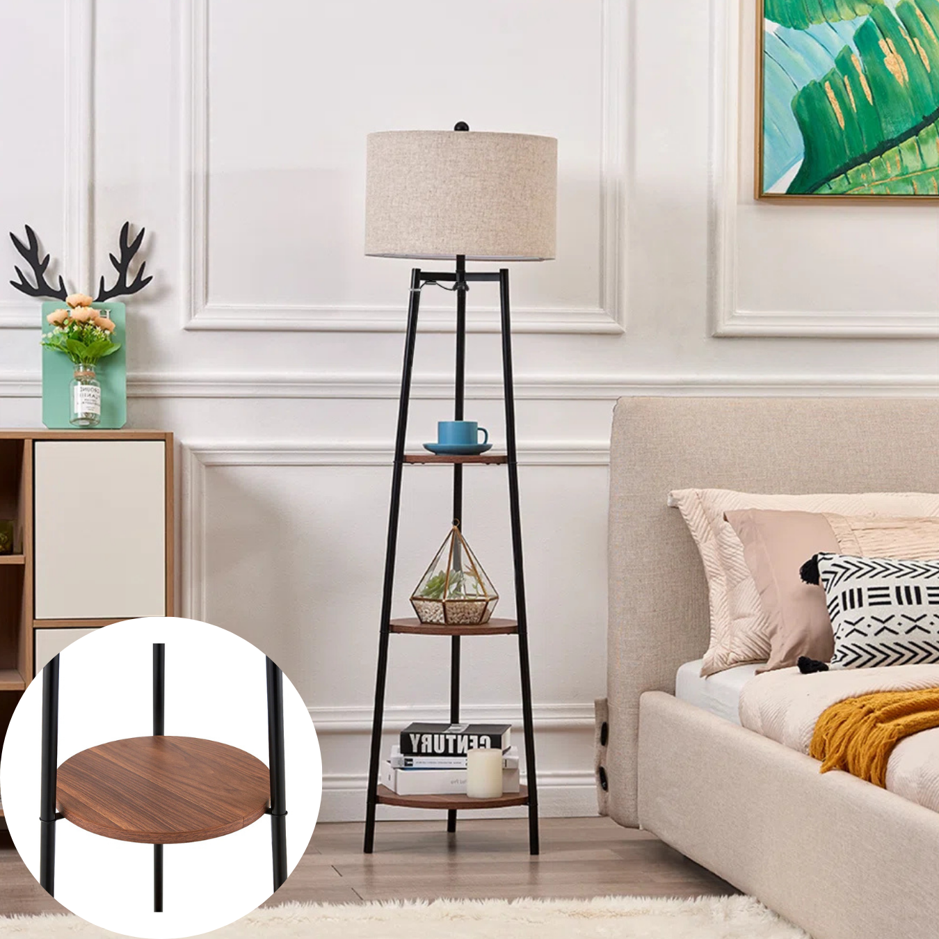 Lámpara de Piso Deluxe Tray con Repisa