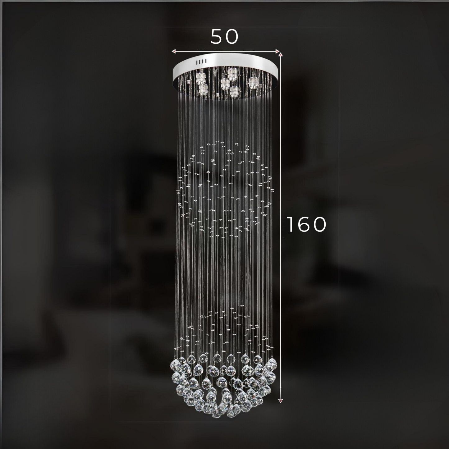 Lámpara colgante de cristal ondulado
