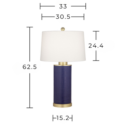 Lámpara de mesa Set x 2 Unidades En Cerámica Azul Esmaltada