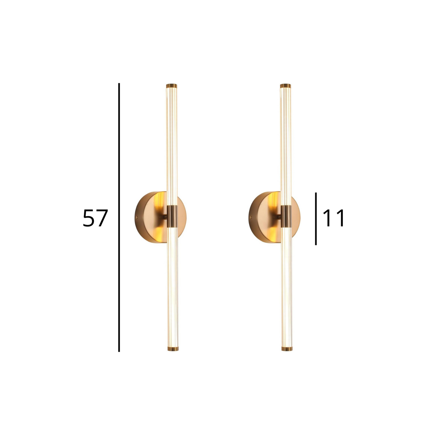 Set x 2 Lámparas de Pared color Dorado