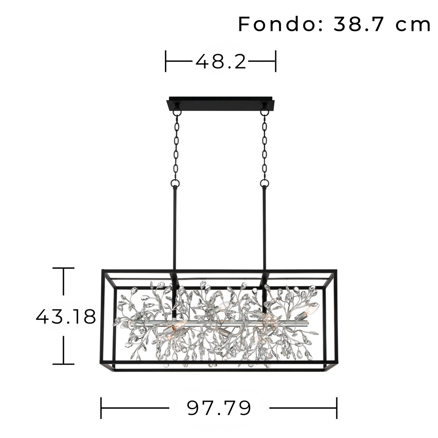 Chandelier / Lámpara Colgante Flores En Cristal