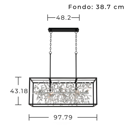 Chandelier / Lámpara Colgante Flores En Cristal