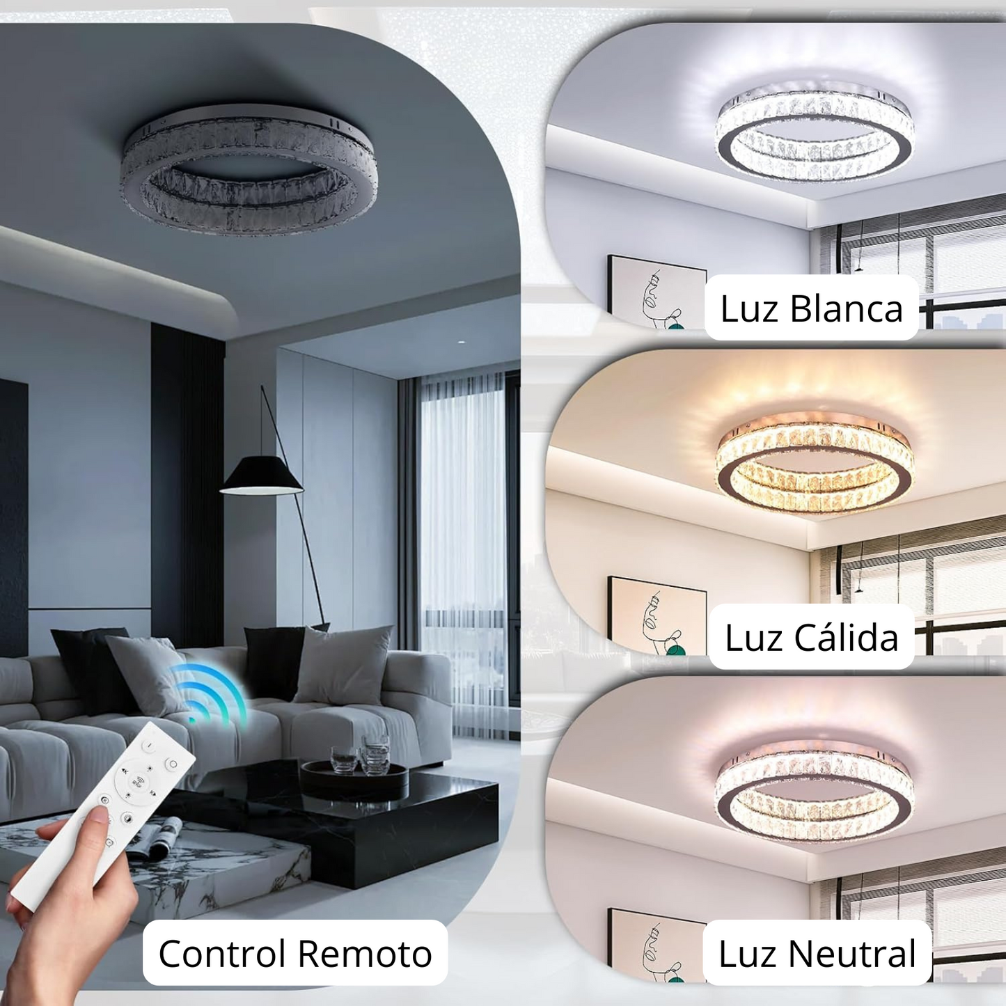 Lámpara De Techo / Empotrada Circular a Control Remoto