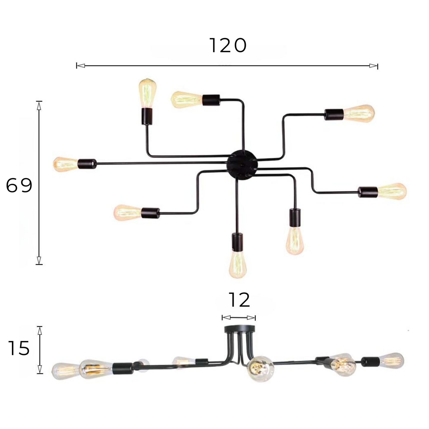 Lámpara De Techo / Empotrada de 120 CM estilo Rústico