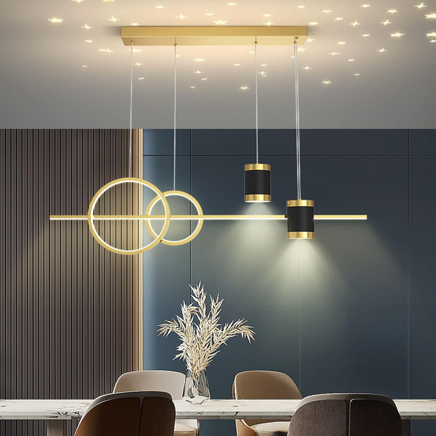 Lámpara Colgante con Aros & Estrellas
