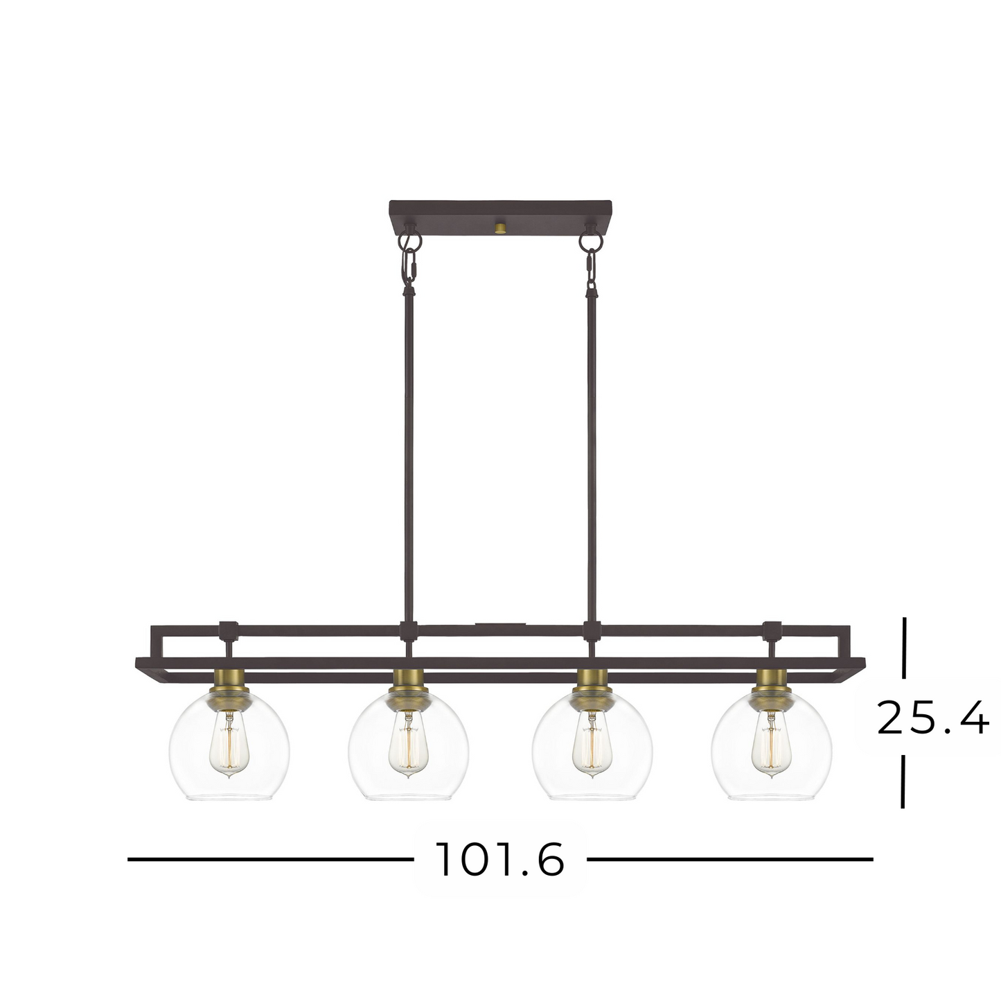 Chandelier / Lámpara Colgante 4 Luces Estilo Industrial