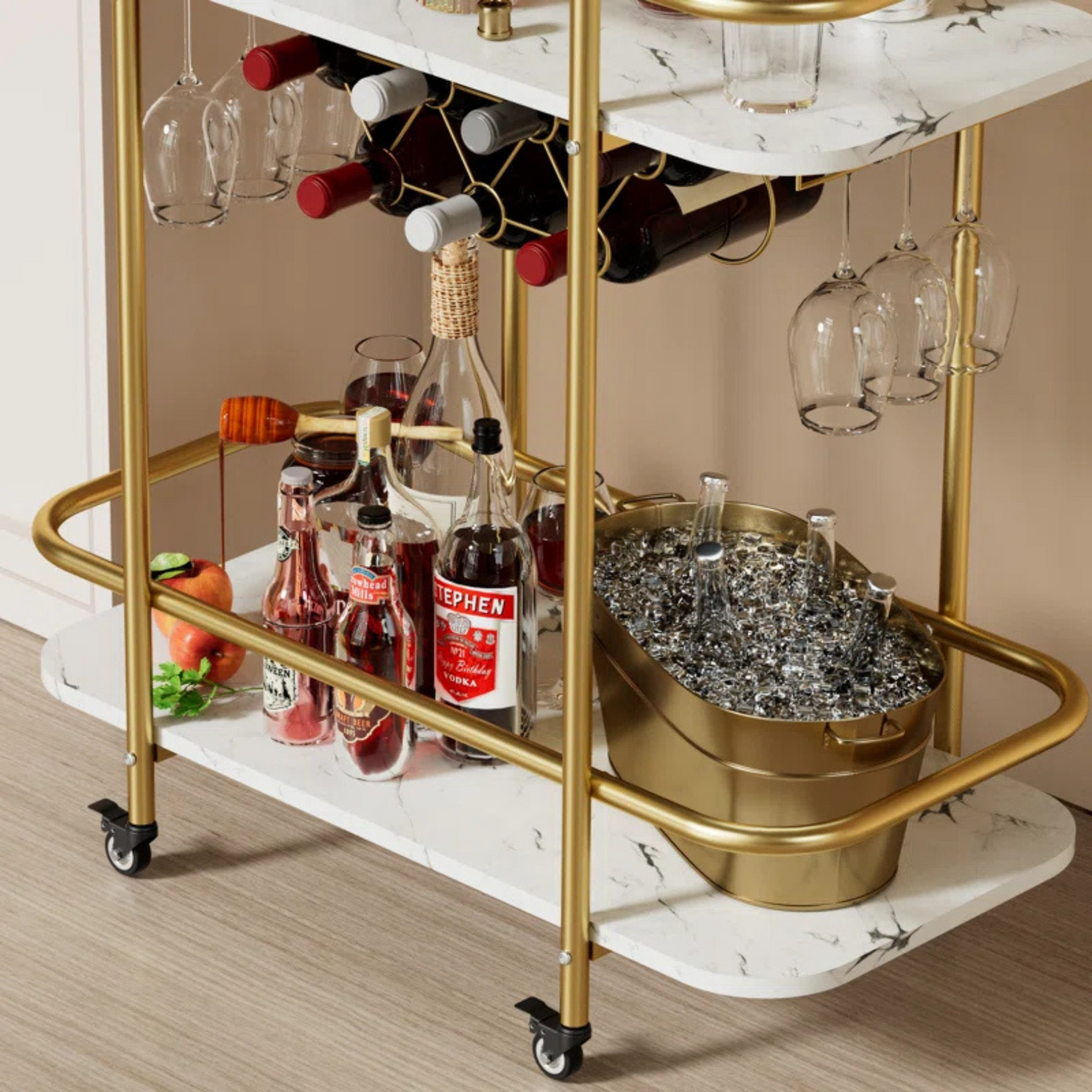 Carrito de Bar estilo Mármol