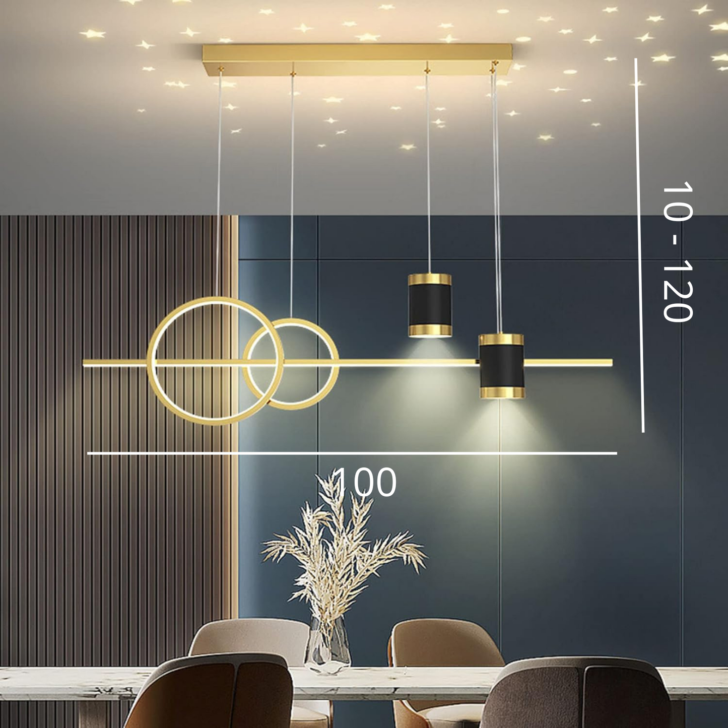 Lámpara Colgante con Aros & Estrellas