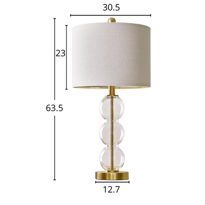 Lámpara de mesa Set x 2 Unidades En Cristal & Metal Dorado